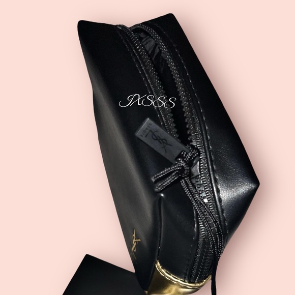Black & Gold YSL (Yves Saint Laurent) Beauty Mini Cosmetic-Makeup Bag - Picture 9 of 16